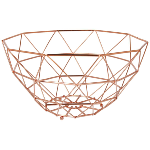 Koszyk na owoce miedziany geometryczny 30 cm