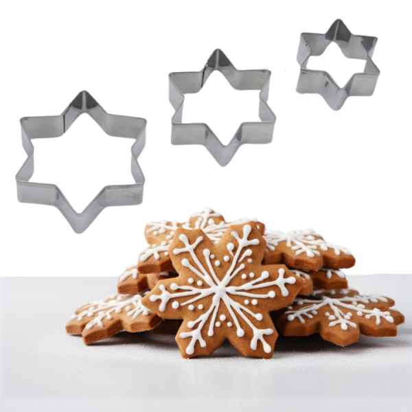 Foremki gwiazdy do wykrawania ciastek i pierników – 3 szt.