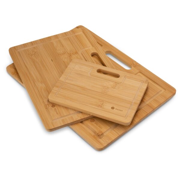 Zestaw 3 bambusowych desek do krojenia z uchwytem