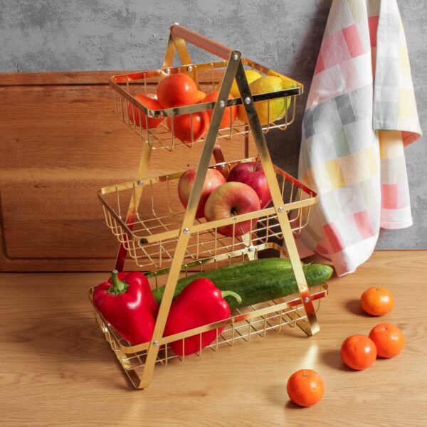 Kosz metalowy na owoce warzywa złoty
