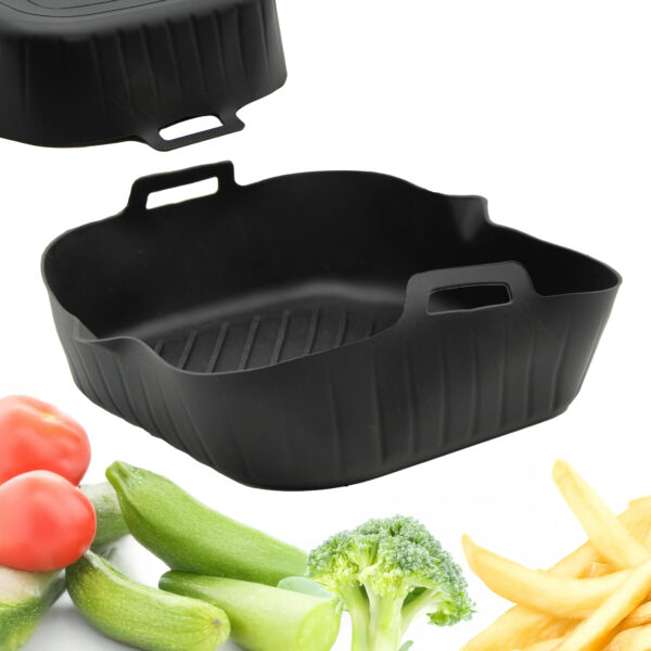 Wkład silikonowy do air fryera czarny 24x22x6cm